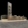 Elegant Modern Reception Desk With Marble Surface Soft Lighting And Service Functions 3d model