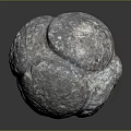 Unique Handcrafted Gray Stone Spherical Decor With Intricate Carved Weave Pattern Design