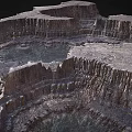 Vast Natural Rocky Landscape With Crater-like Depressions And Eroded Geological Formations