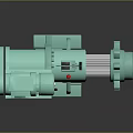 Green Industrial Pump Motor With Silver Fins Red Label And Base
