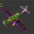 Vintage Military Aircraft Model With Green Camouflage And Black Cross Insignia