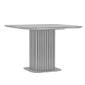 Modern Dark Wood Table With Fluted Column Base And Smooth Surface Top 3d model