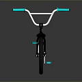 Black BMX Bike with Turquoise Wheels and Handlebars in Modern Design