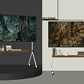 Modern TV On Wooden Mobile Stand With Decorative Accessories And Stylish Design