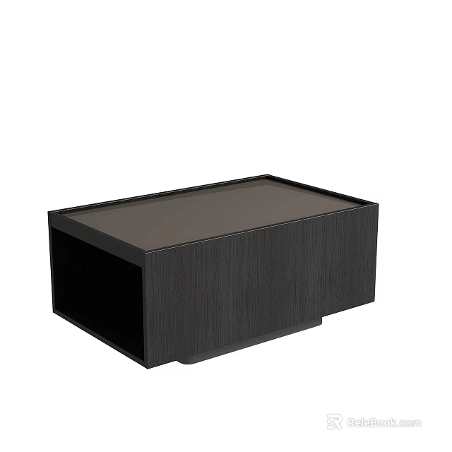 Modern Black Wooden Entryway Side Cabinet With Wood Grain And Minimalist Design 3d model 