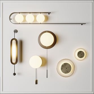 Modern wall lamp wall lamp combination 3d model