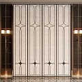 Elegant Modern Room Divider With Geometric Patterns Metal Frame And Glass Panels
