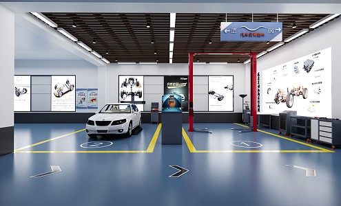 Hyundai 4s shop auto repair shop 3d model