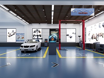 Hyundai 4s shop auto repair shop 3d model