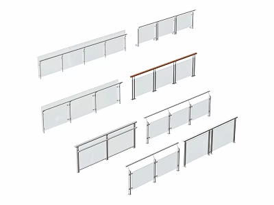 Modern Fence Guardrail Glass Guardrail Glass Guardrail 3d model