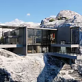 Cliffside Detached Villa With Modern Design Large Glass Windows And Surrounding Greenery
