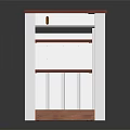 Home Office Desk with Purple Tabletop White Frame Drawer and Wheels