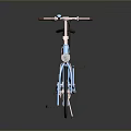 Light Blue Vintage Bicycle With Brown Seat And White Handlebars Classic Design