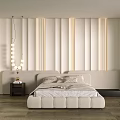 Modern bedside background wall wave modeling wall 3d model