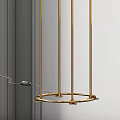 Modern Floor Lamp With Gold Metal Frame And Textured Fabric Shade