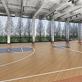 Indoor basketball court Modern basketball court 3d model