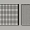 Modern Fence With Square And Diamond Grid Patterns In Black Frame 3d model