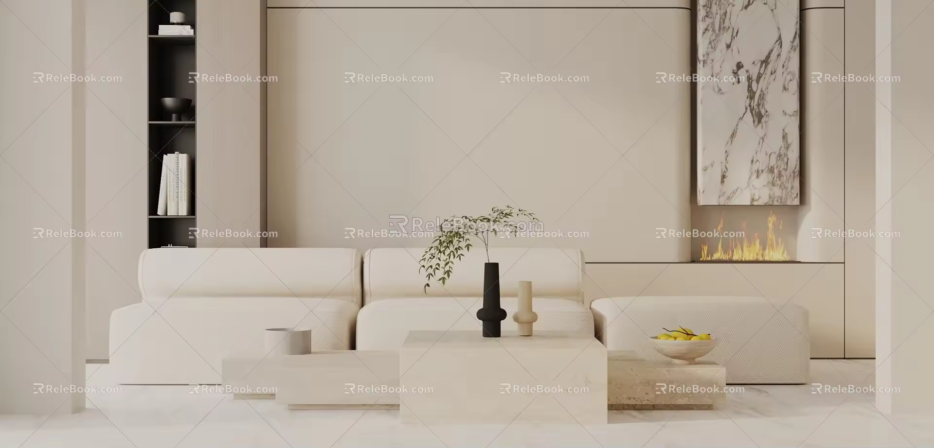 Three-seat sofa 3d model