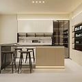 Modern Kitchen Interior Design With Island Counter And Appliances 3d model