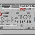 Assorted Miniature Vehicle Models Bicycle Parts And Mechanical Components Display Collection