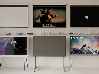 Curtain Projector Combination Mobile Curtain Projection TV 3d model