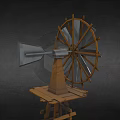 Small Home Wind Turbine Generator With Wooden Frame And Metal Blades