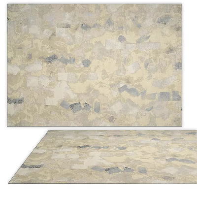 Beige And Gray Square Rug With Abstract Patchwork Pattern For Home Decor 3d model