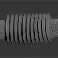 Automotive Parts Cylindrical Shape with Ribbed Surface and Square End Mounting Hole