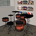 Modern drum set CD stand 3d model