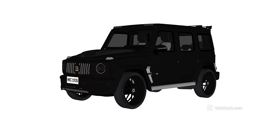 Black Rugged Off Road SUV Featuring Bold Exterior Grille And Large Wheels 3d model 