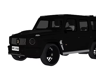 Black Rugged Off Road SUV Featuring Bold Exterior Grille And Large Wheels 3d model