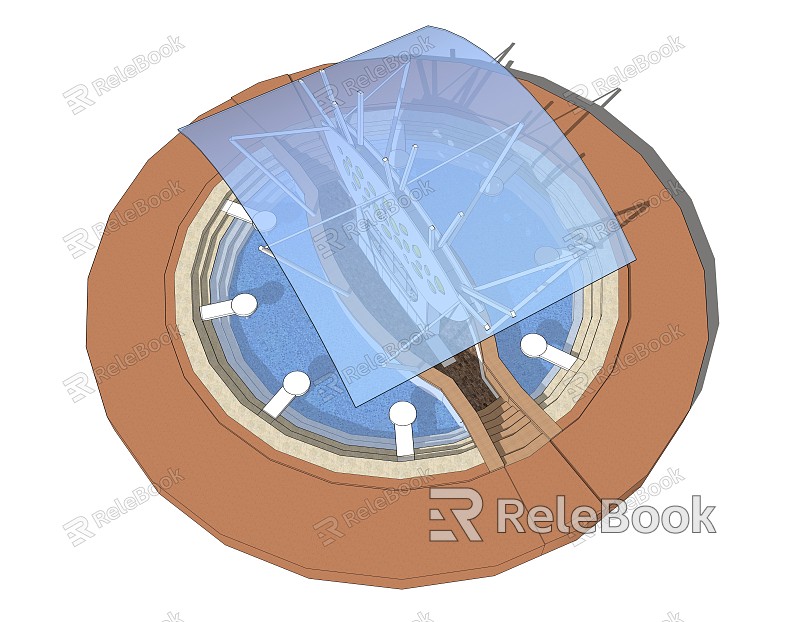 Modern Swimming Pool Paddling Pool Water Paradise Hot Spring Resort model