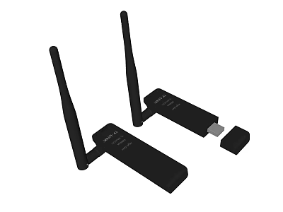 High Speed Wireless USB Wi-Fi Adapter With Dual Antennas For Computer Network 3d model