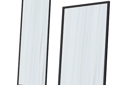Modern Black Frame Two Full Length Wall Mirrors For Home Decor 3d model