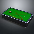 Premium Billiard Table With Green Felt Surface Black Frame Cue Sticks And Balls