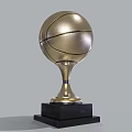 Golden Basketball Shaped Trophy on Black Base for Sports Championship Award