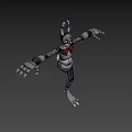Unique Game and Movie Character 3D Model with Slender Limbs Antenna Head and Red Details