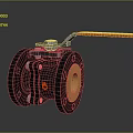 Sturdy Black Ball Valve With Orange Handle And Flanged Metal Connections