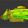 Agricultural Rice Harvester Machine With Cutting Blades And Red Components
