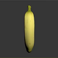 Fresh Ripe Yellow Banana with Smooth Skin on Dark Background