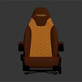Modern Esports Chair in Orange and Brown with Textured Seat and Armrests