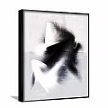 Modern Black And White Abstract Painting With Blurred Shapes Fluid Lines And Minimalist Wall Art