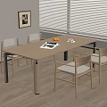 Modern Log Dining Table and Chair Restaurant Dining Table and Chair Dining Table 3d model