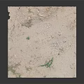 Weathered Square Grayish White Surface With Cracks And Small Green Vegetation 3d model