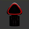 Game Movie Character Red White Design With Blue Glowing Dots And Black Strap Base