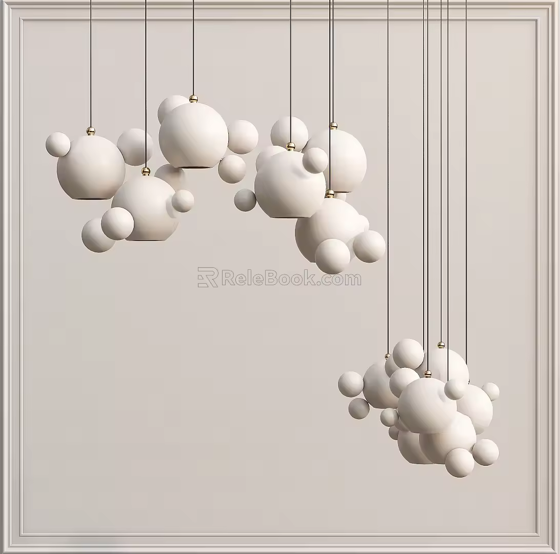 Modern chandelier net red chandelier combination 3d model