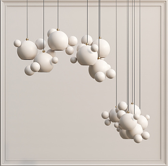 Modern chandelier net red chandelier combination 3d model