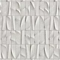 Textured White Tile Background Wall With 3D Wavy Patterns For Interior Decor