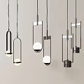 Modern Pendant Lights Featuring Contemporary Geometric Shapes And Metallic Frames 3d model