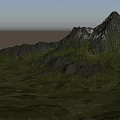 Natural Garden Landscape With Green Grass Mountain Peaks And Rolling Hills